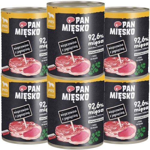 Pan Mięsko Mokra Wieprzowina z Jagnięciną 6x800g