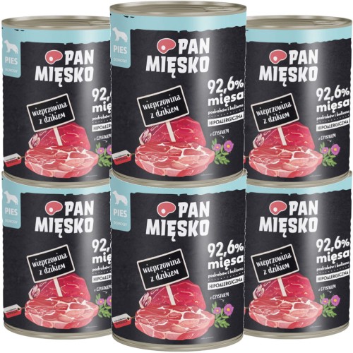 Pan Mięsko Mokra Wieprzowina z Dzikiem 6x800g