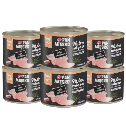 Pan Mięsko Kot Mokra Indyk z Królikiem 6x200g