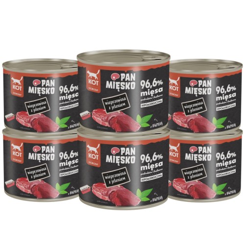 Pan Mięsko Kot Mokra Wieprzowina z Jeleniem 6x200g