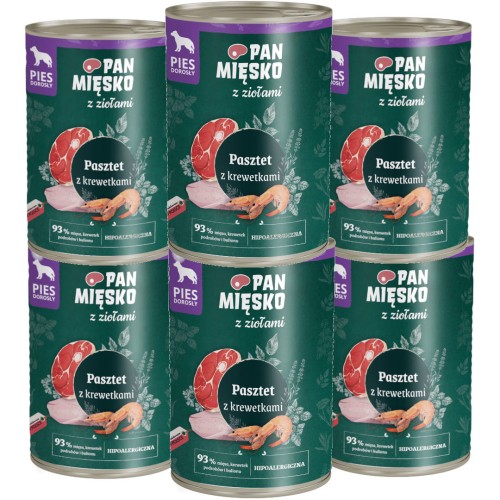 Pan Mięsko Mokra Zioła Krewetki 6x400g
