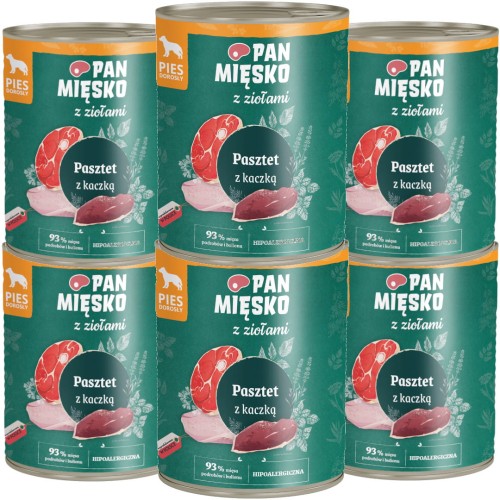 Pan Mięsko Mokra Zioła Kaczka 6x800g
