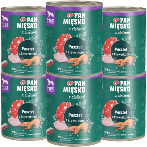 Pan Mięsko Mokra Zioła Krewetki 6x800g