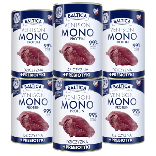 Baltica Mokra Mono Dziczyzna Prebiotyki 6x400g