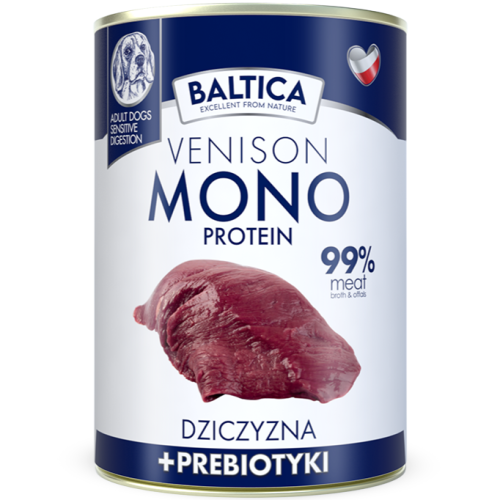 Baltica Mokra Mono Dziczyzna Prebiotyki 400g