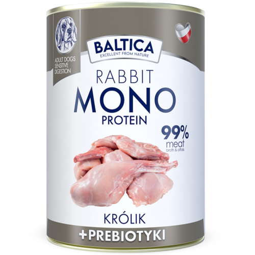 Baltica Mokra Mono Królik Prebiotyki 400g