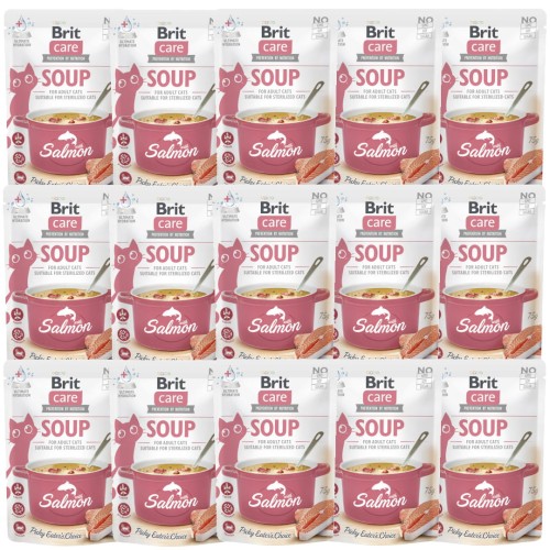 Brit Care Cat Soup Salmon 15x75g