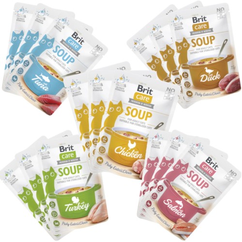 Brit Care Cat Soup Mix Smaków 15x75g