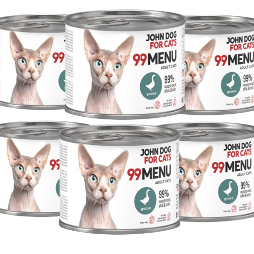 JohnDog ForCat 99 Menu Adult Gęś 6x200g