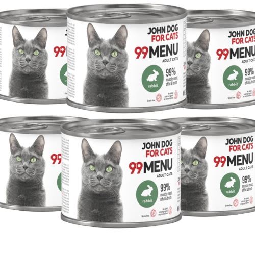JohnDog ForCat 99 Menu Adult Królik 6x200g