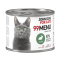 JohnDog ForCat 99 Menu Adult Królik 6x200g