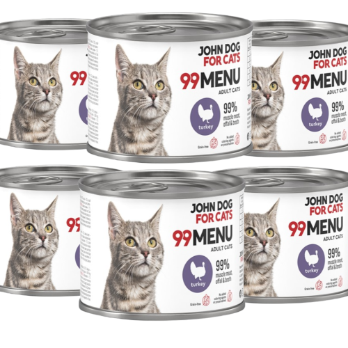 JohnDog ForCat 99 Menu Adult Indyk 6x200g