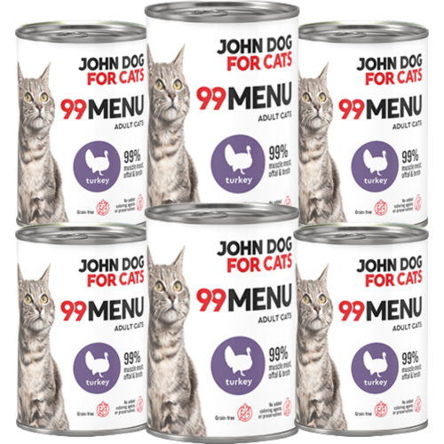 JohnDog ForCat 99 Menu Adult Indyk 6x400g
