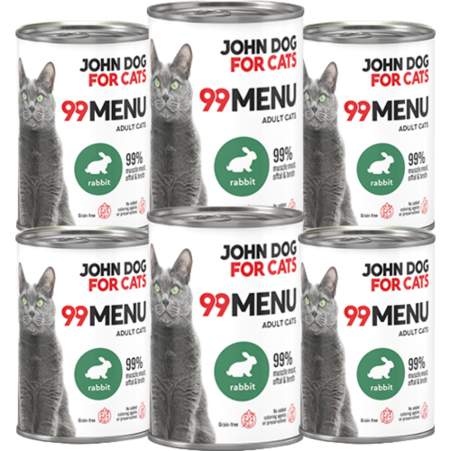 JohnDog ForCat 99 Menu Adult Królik 6x400g