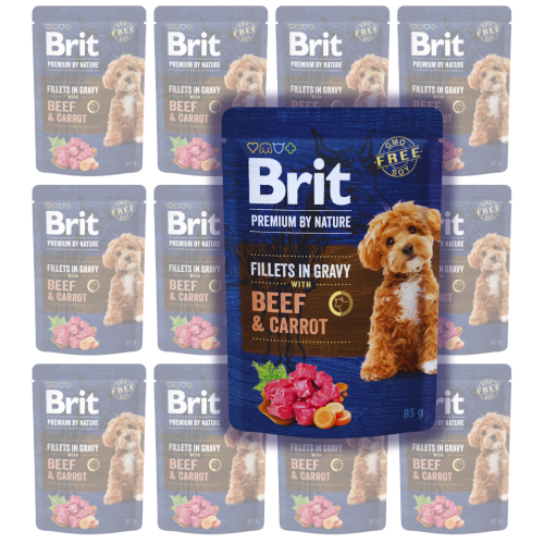 BRIT Premium Pouch Gravy Fillets Beef Carrots 12x85g