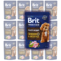 BRIT Premium Pouch Gravy Fillets Chicken Peas 12x85g
