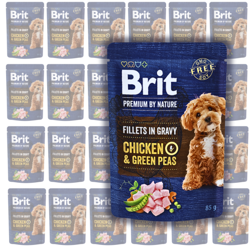 BRIT Premium Pouch Gravy Fillets Chicken Peas 24x85g
