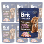 BRIT Premium Pouch Gravy Junior Fillets Turkey 6x85g