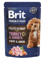 BRIT Premium Pouch Gravy Junior Fillets Turkey 24x85g