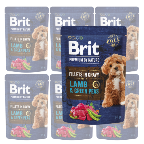 BRIT Premium Pouch Gravy Fillets Lamb Peas 6x85g