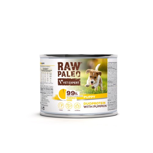 VetExpert Raw Paleo Dog Duo Puppy Turkey Cod 200g