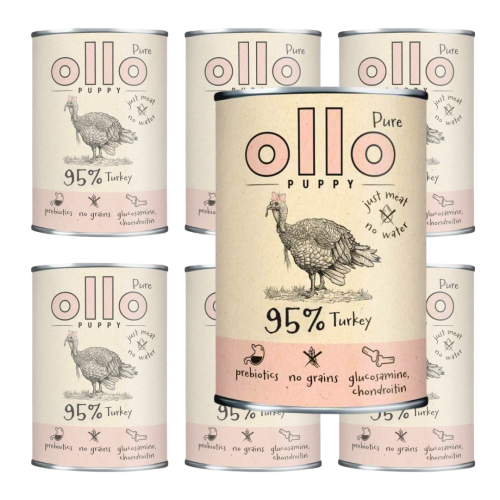 Ollo Pure Puppy Indyk 400g x6