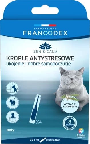 FRANCODEX Krople Antystres dla kotów 4x1ml