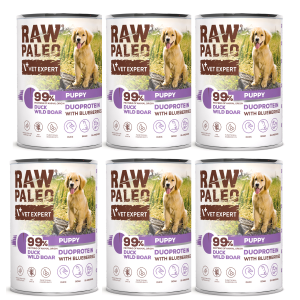 VetExpert Raw Paleo Dog Duo Puppy Duck Boar 6x400g