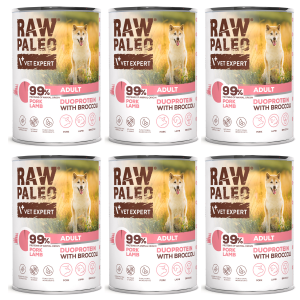 VetExpert Raw Paleo Dog Duo Adult Pork Lamb 6x400g