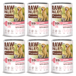 VetExpert Raw Paleo Dog Duo Puppy Pork Lamb 6x400g