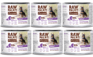 VetExpert Raw Paleo Dog Duo Adult Duck Boar 6x200g