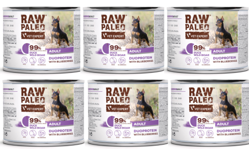 VetExpert Raw Paleo Dog Duo Adult Duck Boar 6x200g