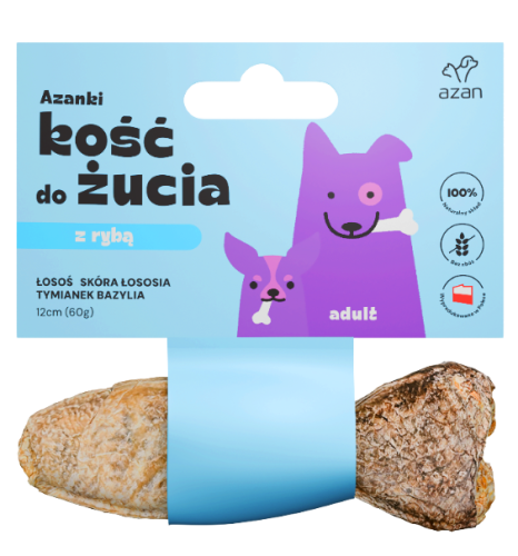 Azanki Kość Łosoś Rybka 12cm