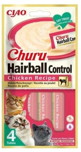 Inaba Cat Churu Creme Hairball Chicken 4x14g