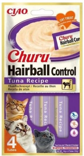 Inaba Cat Churu Creme Hairball Tuna 4x14g