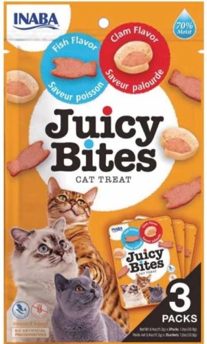Inaba Cat Juicy Bites Fish and Clam 3x11,3g