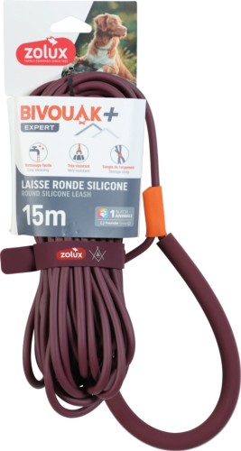 ZOLUX Smycz BIVOUAK Okrągła Silikon Czerwona 15m