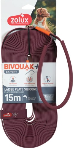 ZOLUX Smycz BIVOUAK Płaska Silikon Czerwona 15m