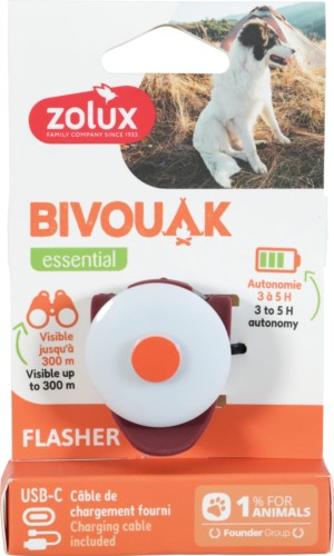ZOLUX Zawieszka LED BIVOUAK Płaska Czerwona