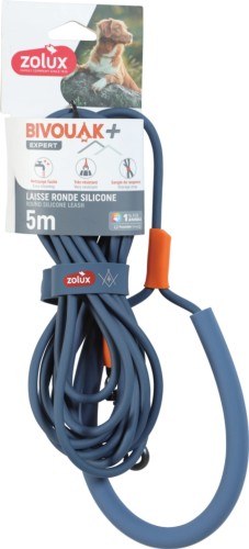 ZOLUX Smycz BIVOUAK Okrągła Silikon Niebieska 5m