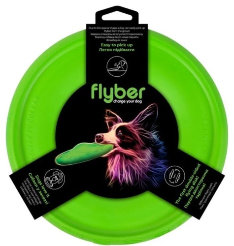 FLYBER Latający spodek 22cm zielony