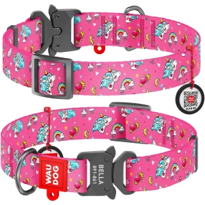 WAUDOG Obroża Metal Nylon z QR Jednorożce M 20mm 28-40cm