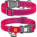 WAUDOG Obroża Nylon z QR Mono Różowa S 25-35cm