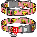 WAUDOG Obroża Nylon z QR Awokado Róż S 15mm 25-35cm