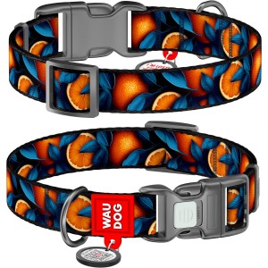 WAUDOG Obroża Nylon z QR Pomarańcze M 20mm 28-40cm
