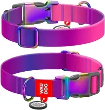 WAUDOG Obroża Nylon z QR Fioletowa M 20mm 28-40cm