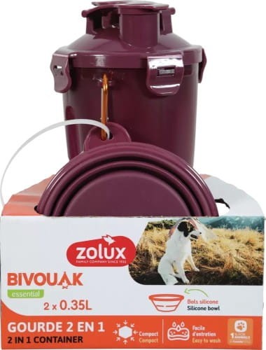 ZOLUX BIVOUAK Bidon 2w1 2x350ml Czerwony