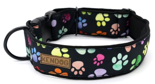 KENDOG Obroża Kolorowe Łapki S 3cm