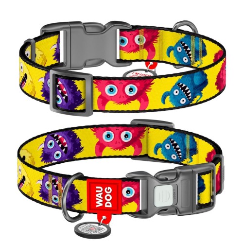 WAUDOG Obroża Nylon z QR Furry Monster XXL 35mm 46-70cm