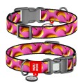 WAUDOG Obroża Nylon z QR Banany Róż XXL 35mm 46-70cm